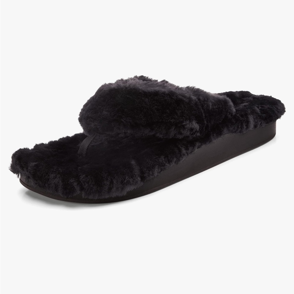 OluKai Black Sandals Plush Slip-On Comfort